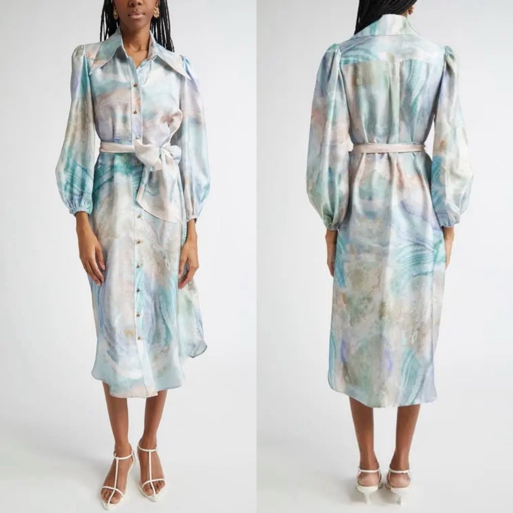 🖤SOLD🖤 Zimmermann Seascape Print Silk Shirtdress US size 6 NWT